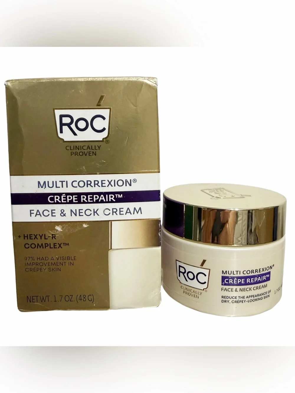 RoC Multi Correxion Crepe Repair FACE & NECK CREAM 1.7 oz ~ New in Box